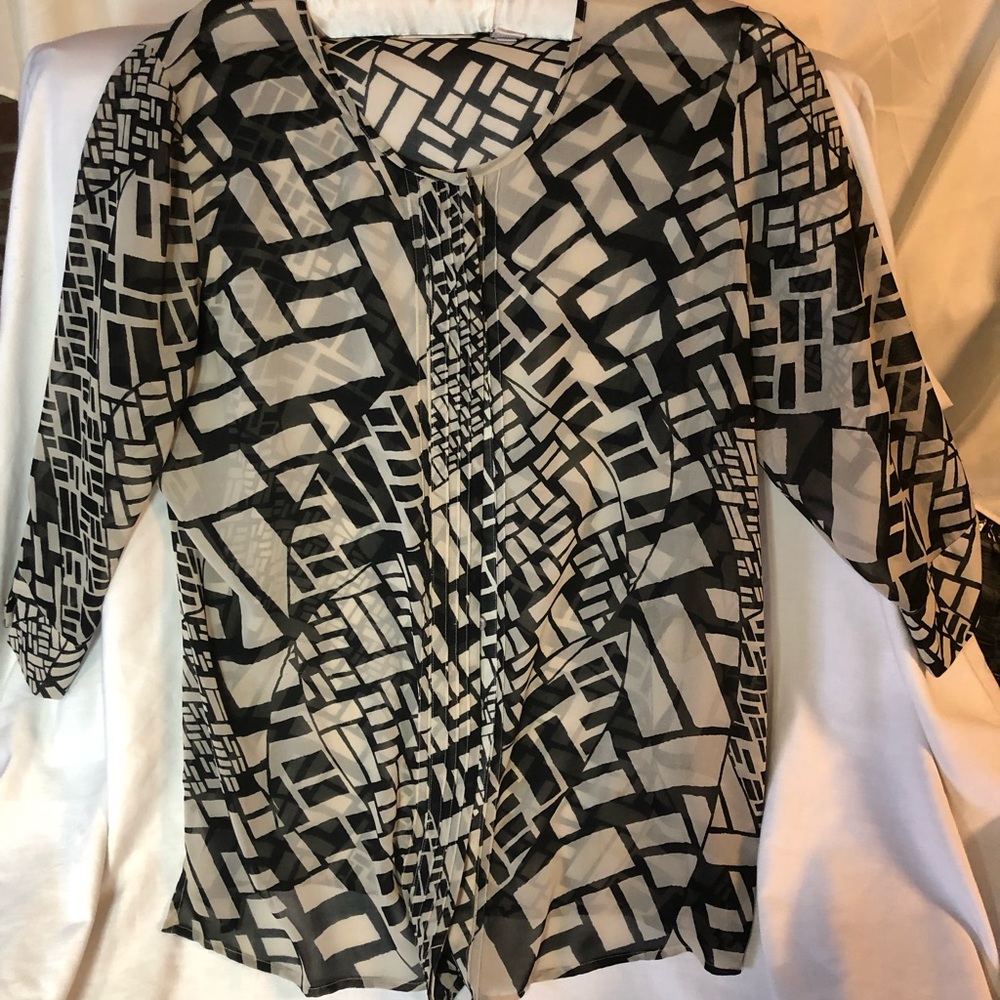 Chico’s Womens’ Sheer Geo Blouse